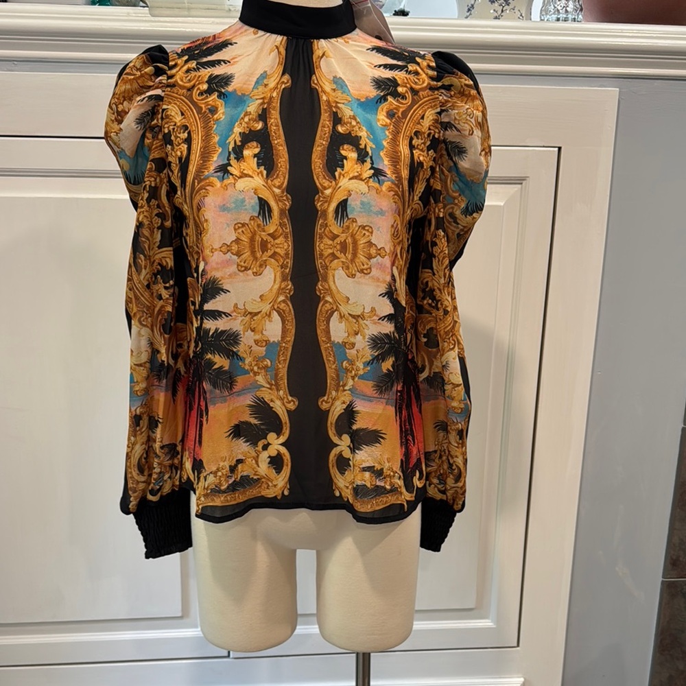 Jealous Tomato Baroque Style Puff Sleeve Blouse Size S